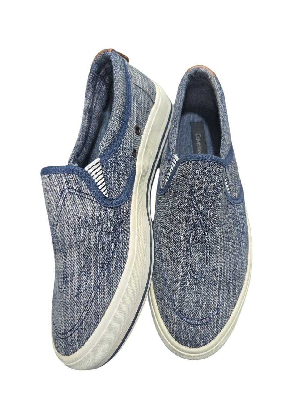 Calvin Klein Jeans Women’s Slip-On Canvas Sneakers in Denim Blue Size 7